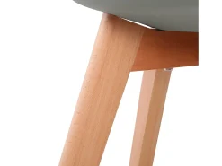 Conjunto de 2 sillas de comedor de diseño escandinavo contemporáneo - Gris