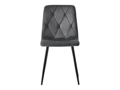Conjunto de 4 sillas de comedor en terciopelo gris oscuro con respaldo acolchado y patas de metal negro