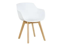Conjunto de 2 Sillas de Comedor Escandinavas Blancas de Madera de Haya Maciza - Fácil de Limpiar - Alta Calidad