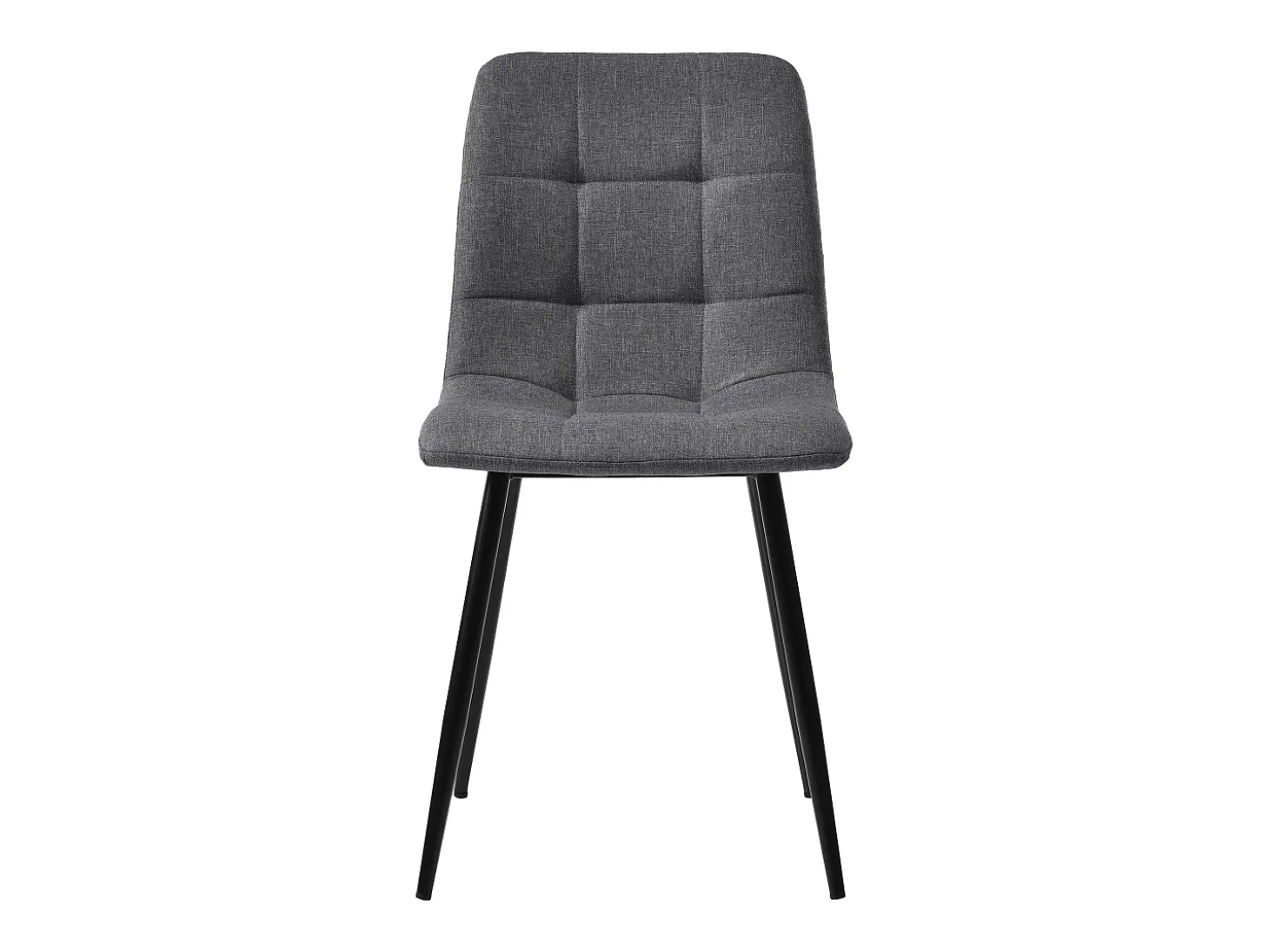 Conjunto de 4 sillas de lino gris con patas de metal negro