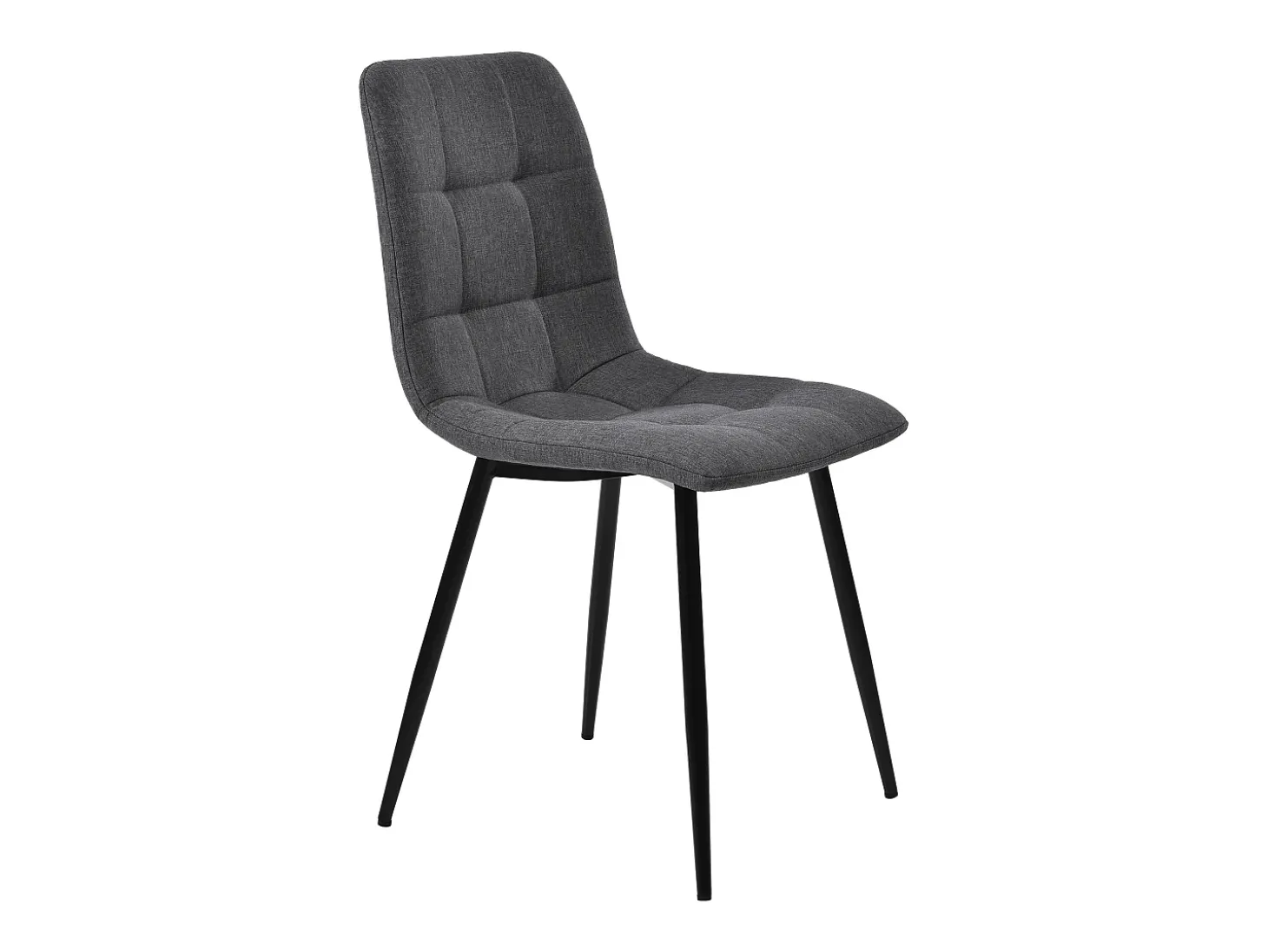 Conjunto de 4 sillas de lino gris con patas de metal negro