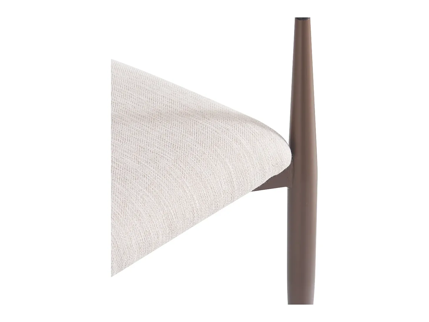 Conjunto de 2 sillas de lino beige, estructura de metal marrón