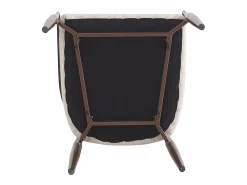 Conjunto de 2 sillas de lino beige, estructura de metal marrón