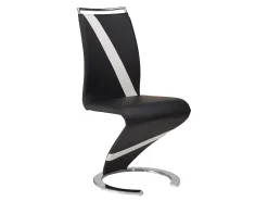 Conjunto de 6 sillas de piel sintética negro y blanco TWIZY