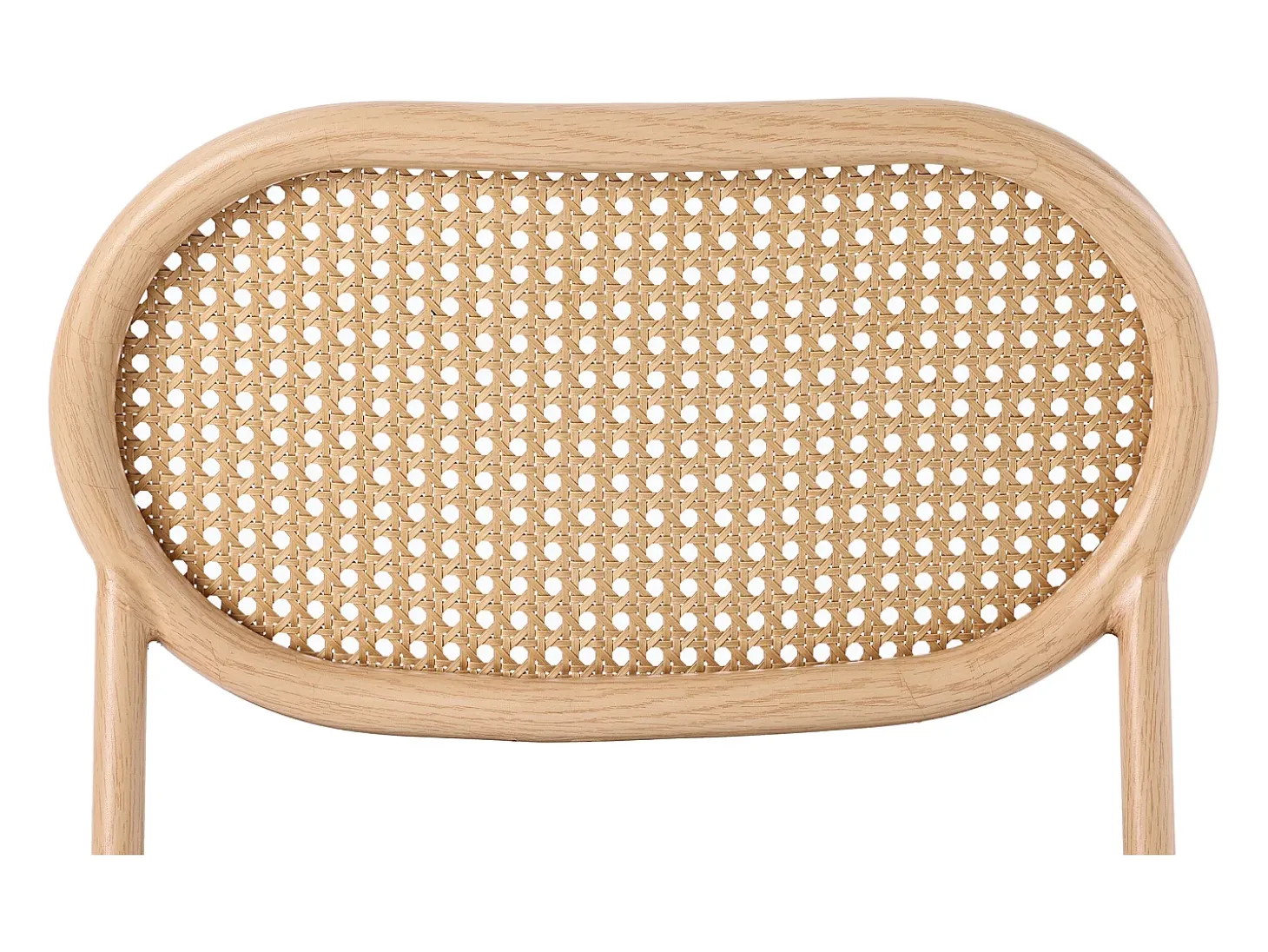Conjunto de 4 sillas de ratán con asiento acolchado de PU, color marrón