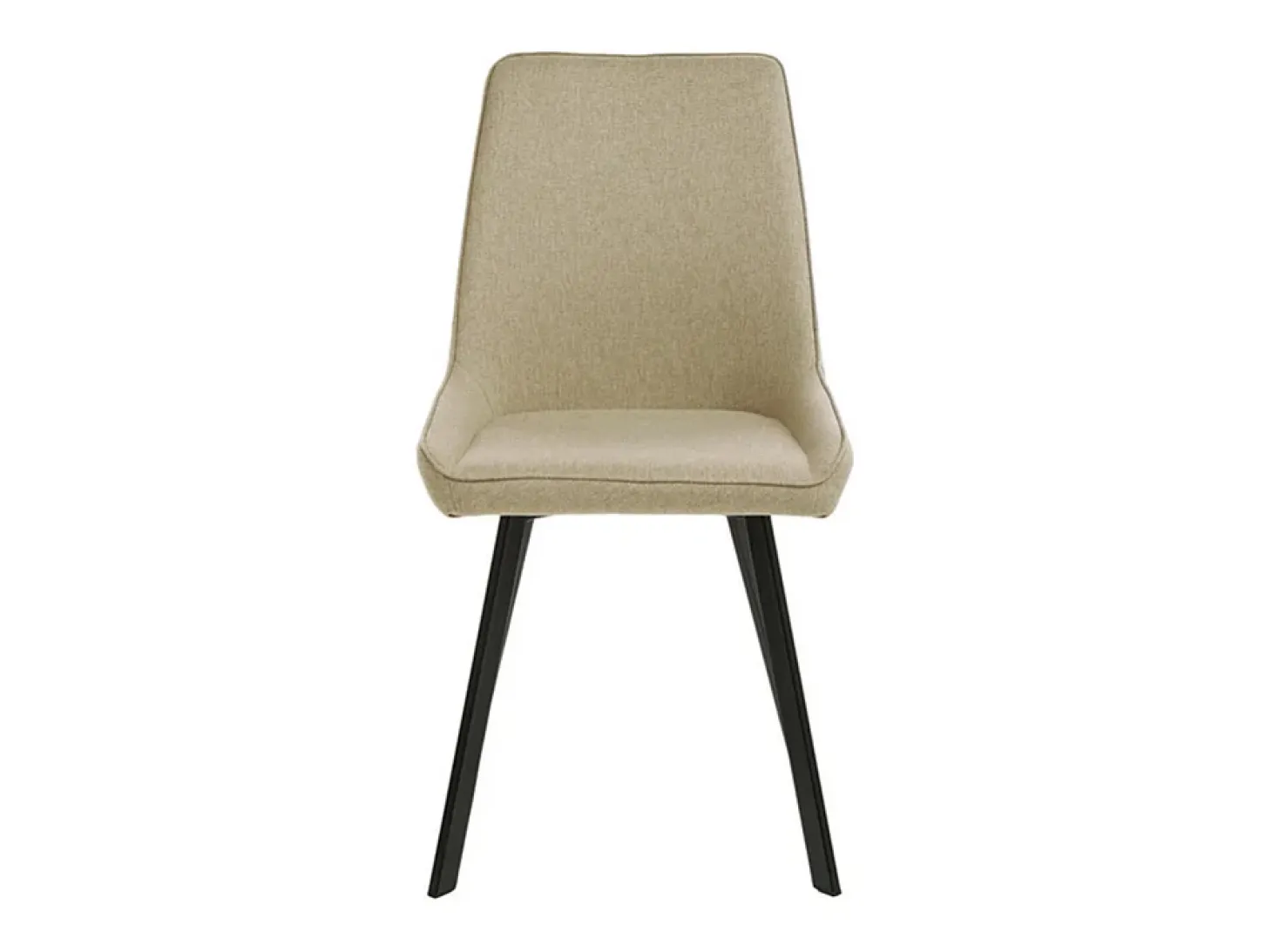 Conjunto de 4 sillas de salón modernas "Woody" de tela beige con patas de metal 46x57 cm 80h