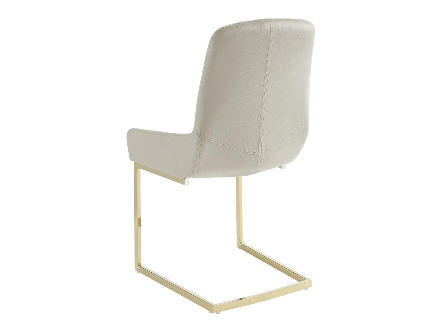 Conjunto de 6 sillas de terciopelo y metal - Beige - BERLONA