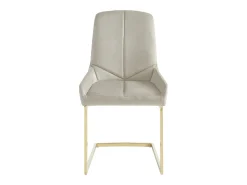 Conjunto de 6 sillas de terciopelo y metal - Beige - BERLONA