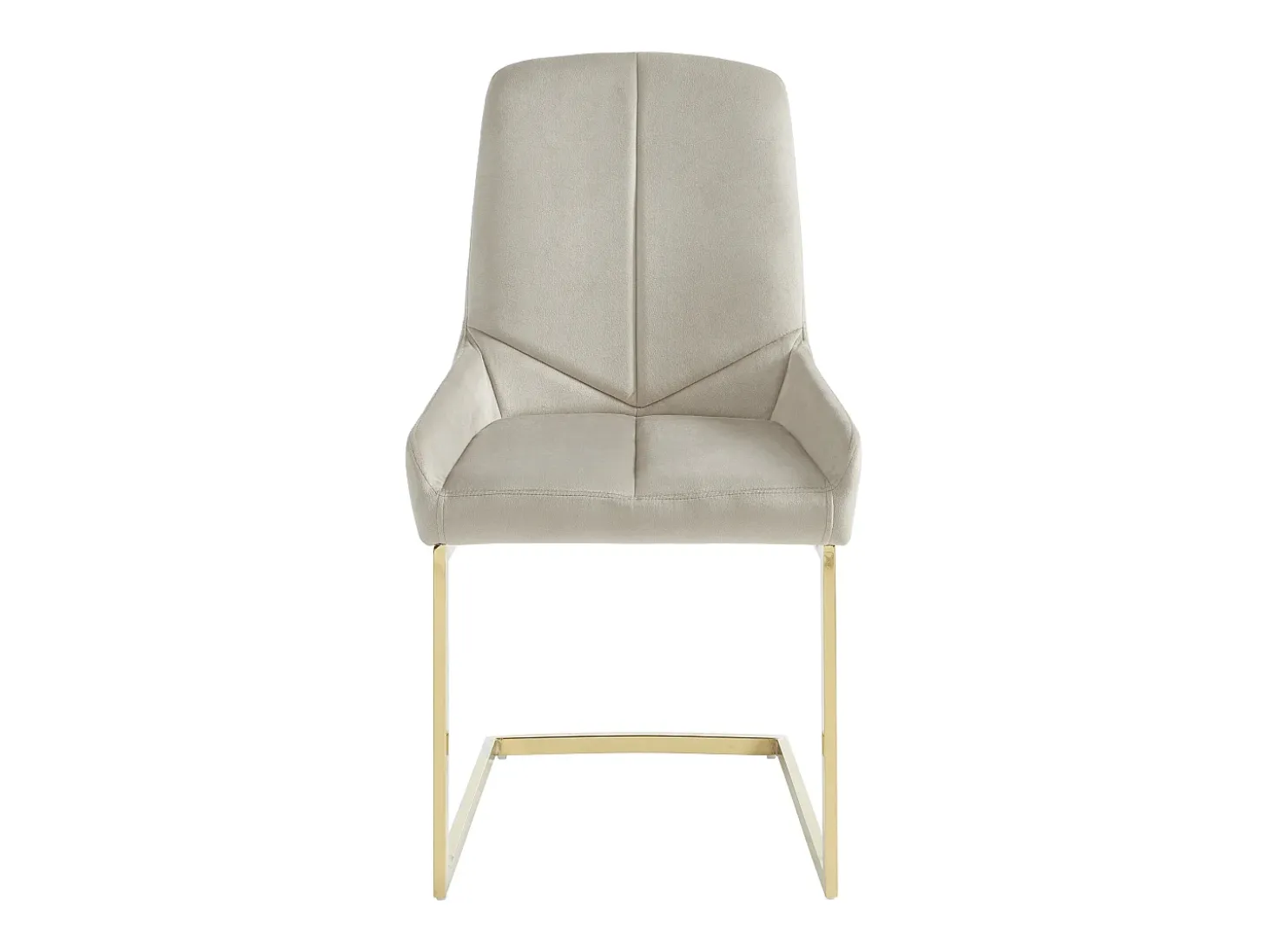Conjunto de 6 sillas de terciopelo y metal - Beige - BERLONA