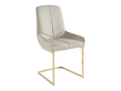 Conjunto de 2 sillas de terciopelo y metal - Beige - BERLONA