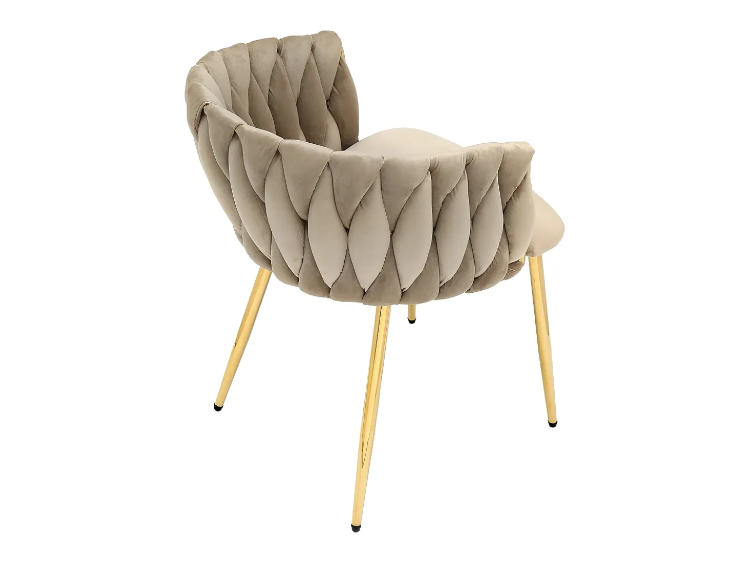 Conjunto de 2 sillas de terciopelo y metal dorado - Beige - ELEGANO