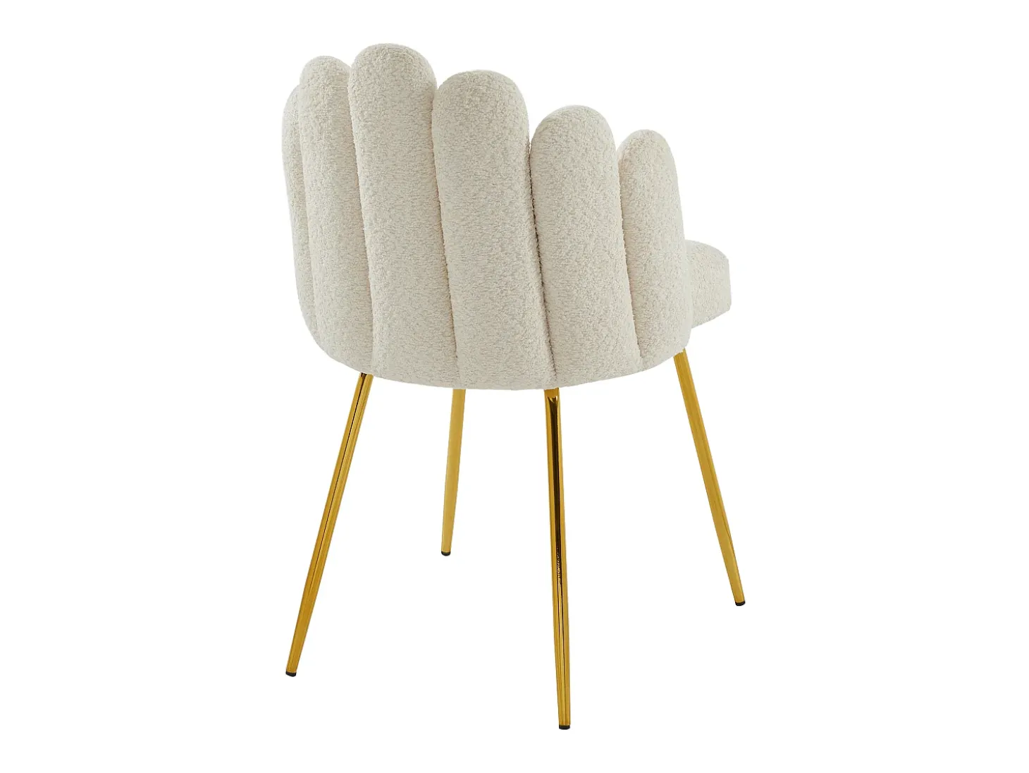 Conjunto de 2 sillas de tejido bouclé y metal dorado - Crema - ALTINAM de Pascal MORABITO