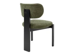 Conjunto de 2 sillas de tela bouclé y madera de hevea negra - Verde caqui - WILANA