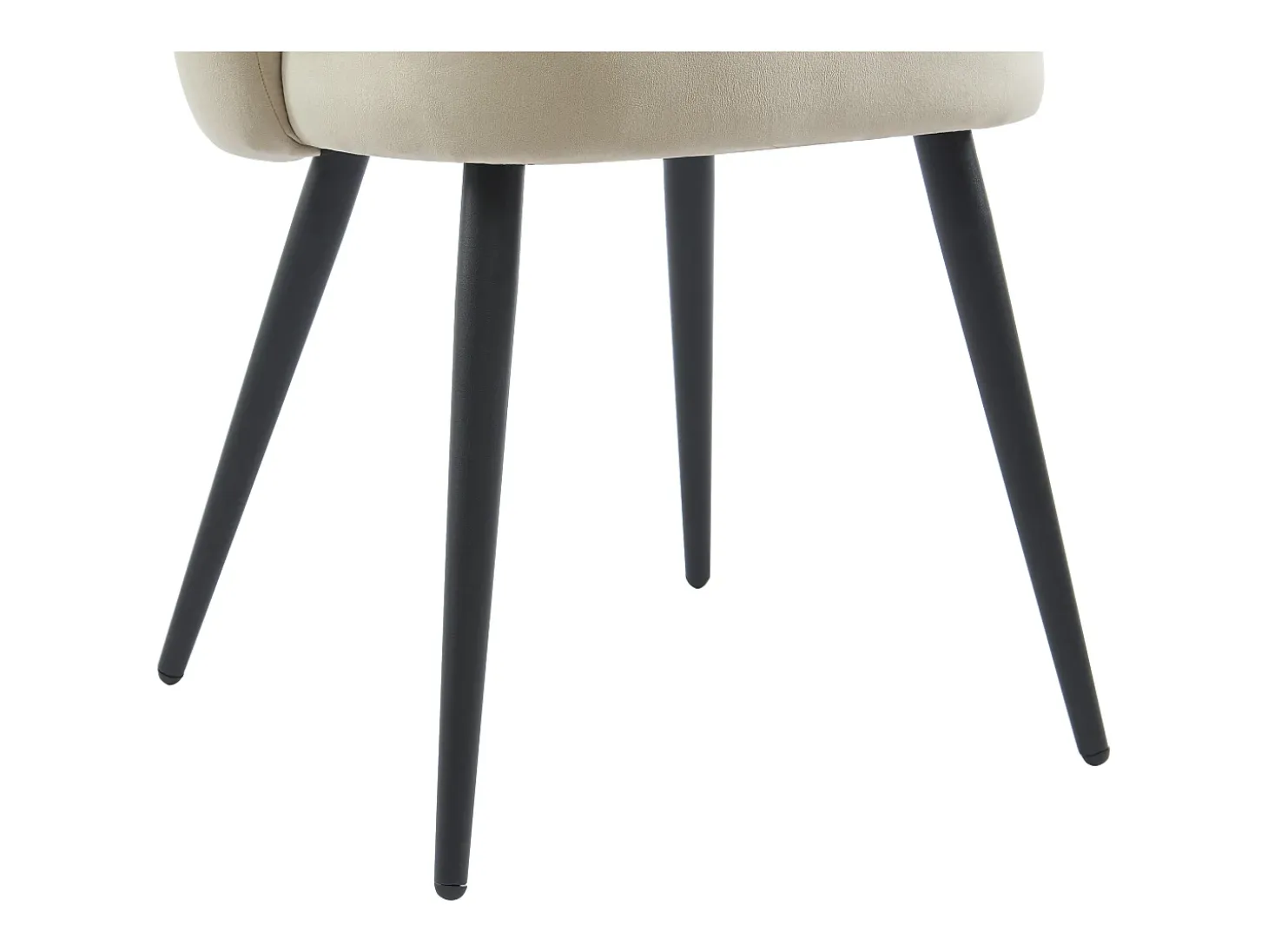 Conjunto de 2 sillas de terciopelo y metal negro - Beige - PRANILA