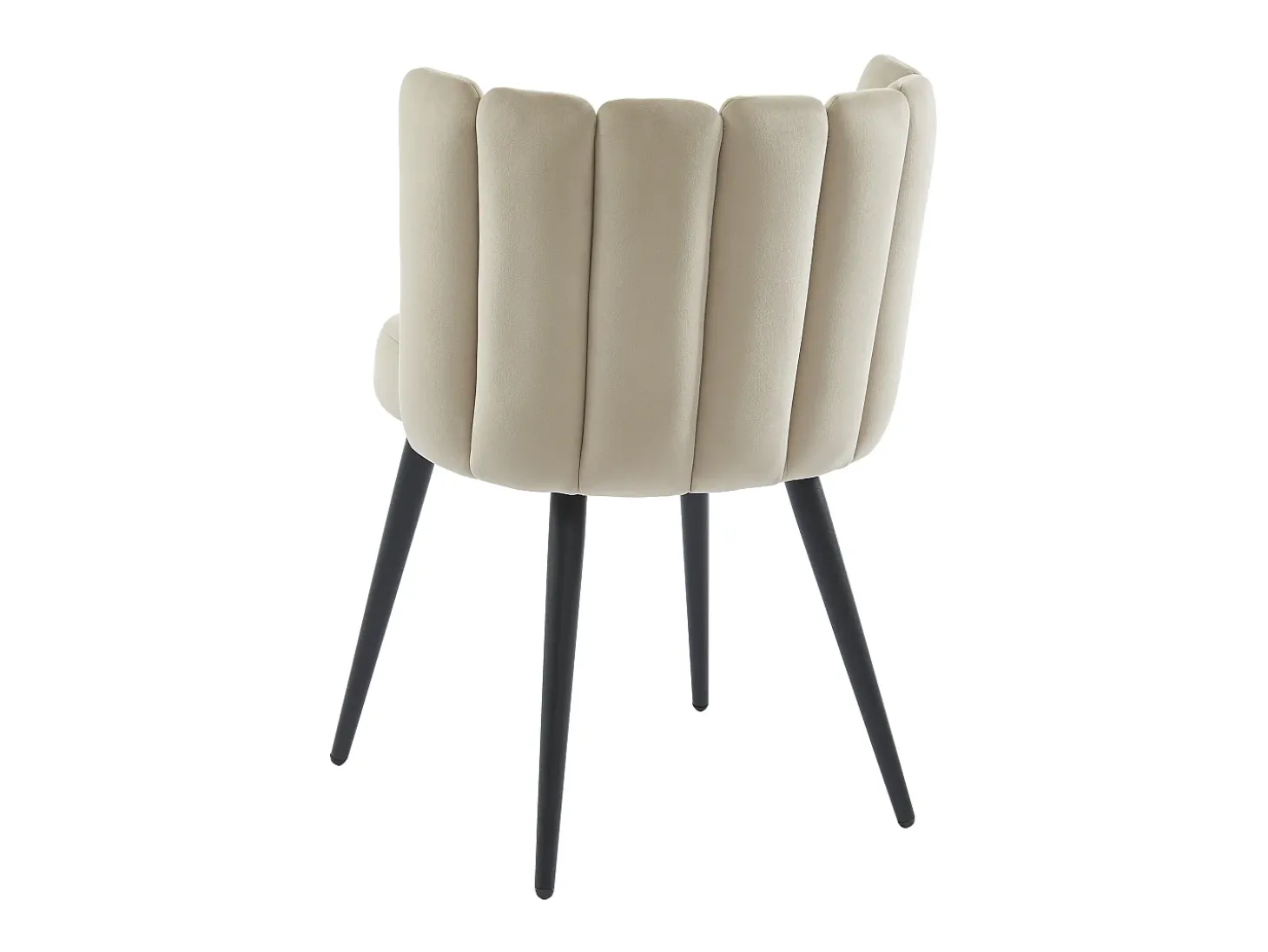 Conjunto de 2 sillas de terciopelo y metal negro - Beige - PRANILA