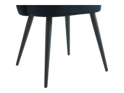 Conjunto de 6 sillas de terciopelo y metal - Negro - PRANILA