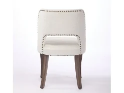 Conjunto de 2 sillas de tela y madera - Diseño hueco - Beige