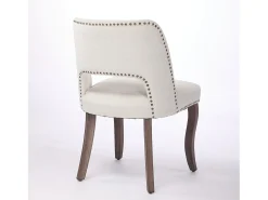 Conjunto de 2 sillas de tela y madera - Diseño hueco - Beige