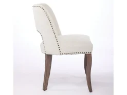 Conjunto de 2 sillas de tela y madera - Diseño hueco - Beige