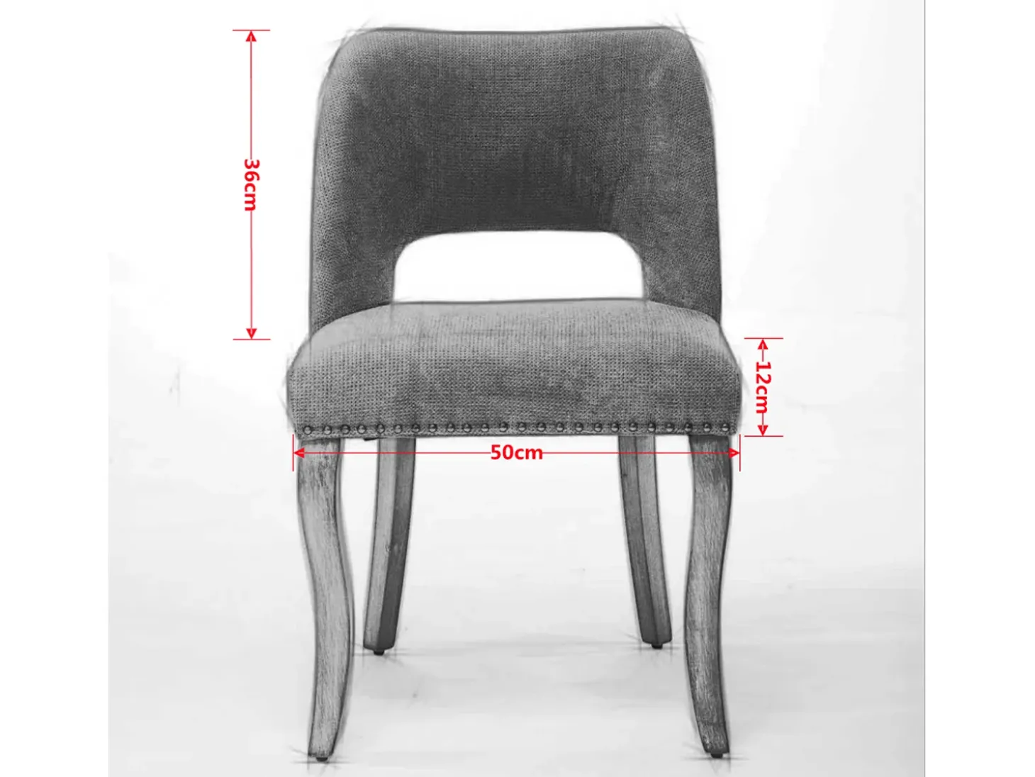 Conjunto de 2 sillas de tela y madera - Diseño hueco - Beige