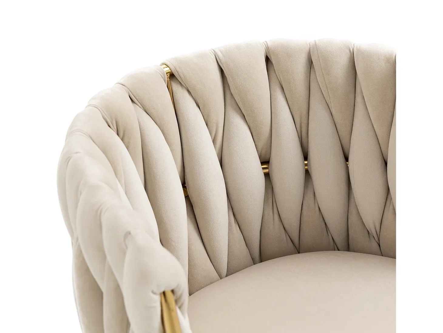 Conjunto de 2 sillas de terciopelo y metal dorado - Marfil