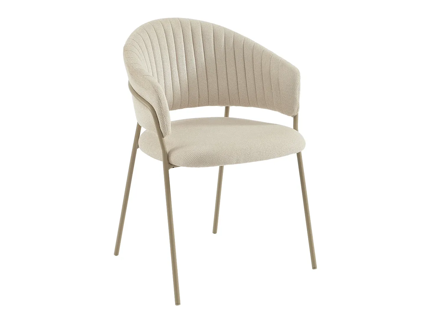 Conjunto de 6 sillas de tela texturizada y metal - Beige - MADOLIA de Pascal Morabito