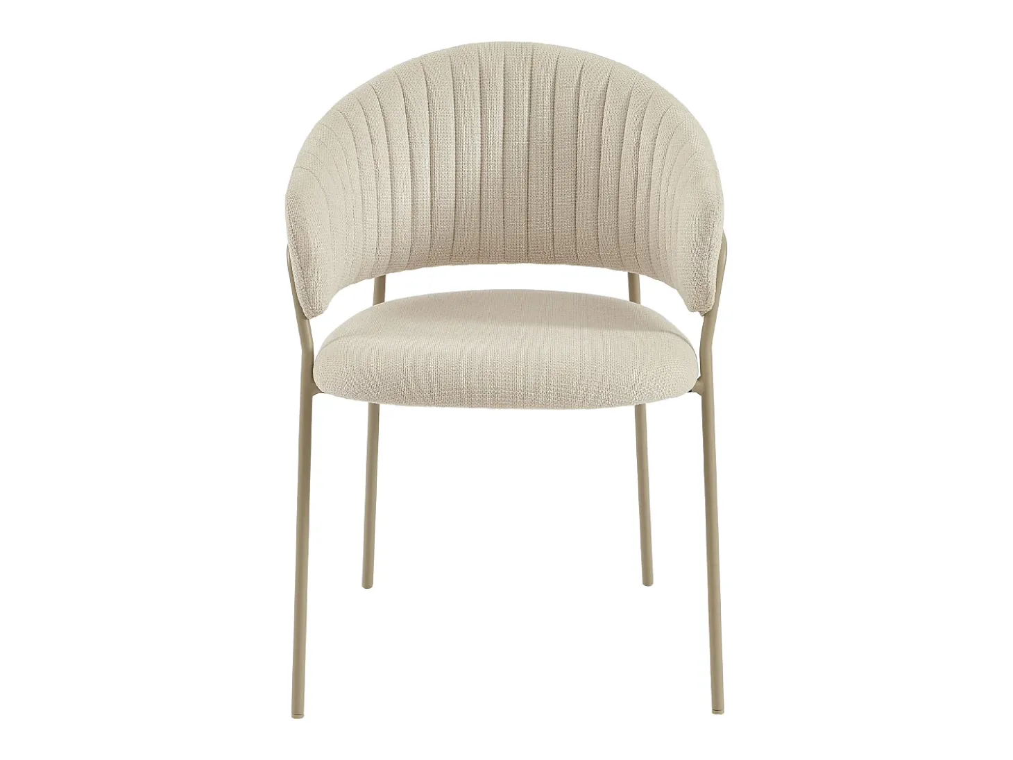 Conjunto de 6 sillas de tela texturizada y metal - Beige - MADOLIA de Pascal Morabito