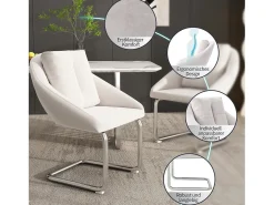 Conjunto de 2 sillas de terciopelo - estructura de metal - Beige