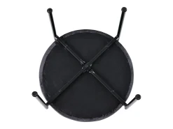 Conjunto de 4 sillas de terciopelo con respaldo de ratán y patas de metal negro - gris