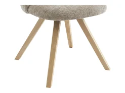 Conjunto de 6 sillas de tela y madera de hevea - Topo - VESIANI