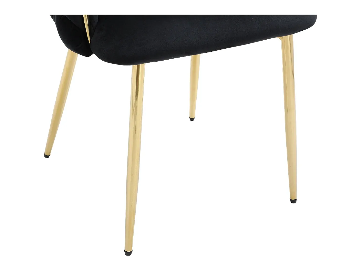 Conjunto de 6 sillas de terciopelo y metal dorado - Negro - ELEGANO