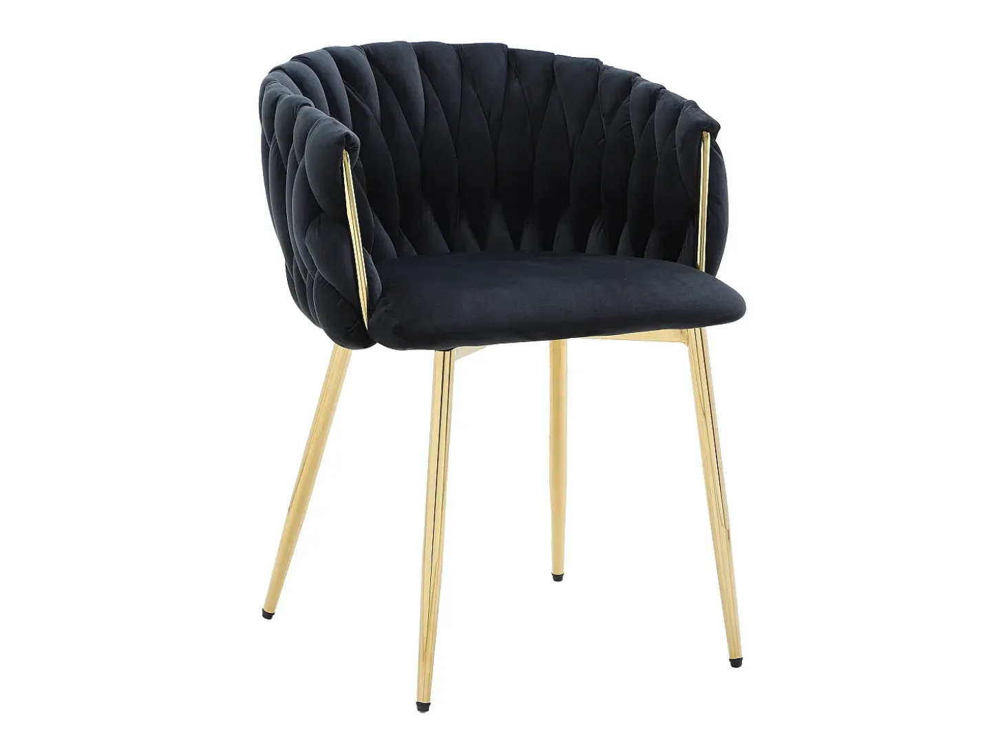 Conjunto de 2 sillas de terciopelo y metal dorado - Negro - ELEGANO