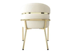 Conjunto de 6 sillas de terciopelo - 79 x 45 x 53 cm - para salón y dormitorio - cuatro patas de metal - beige