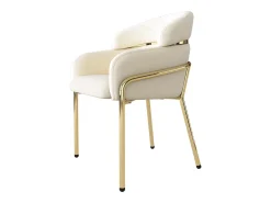 Conjunto de 6 sillas de terciopelo - 79 x 45 x 53 cm - para salón y dormitorio - cuatro patas de metal - beige
