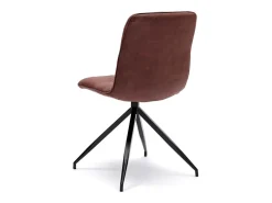 Conjunto de 2 sillas "Eléganta" tapizadas en microfibra marrón, sillones modernos efecto terciopelo cm 38x43 86,5h