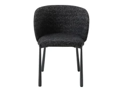 Conjunto de 2 sillas en tela tweed y metal - Negro - SIJOLA