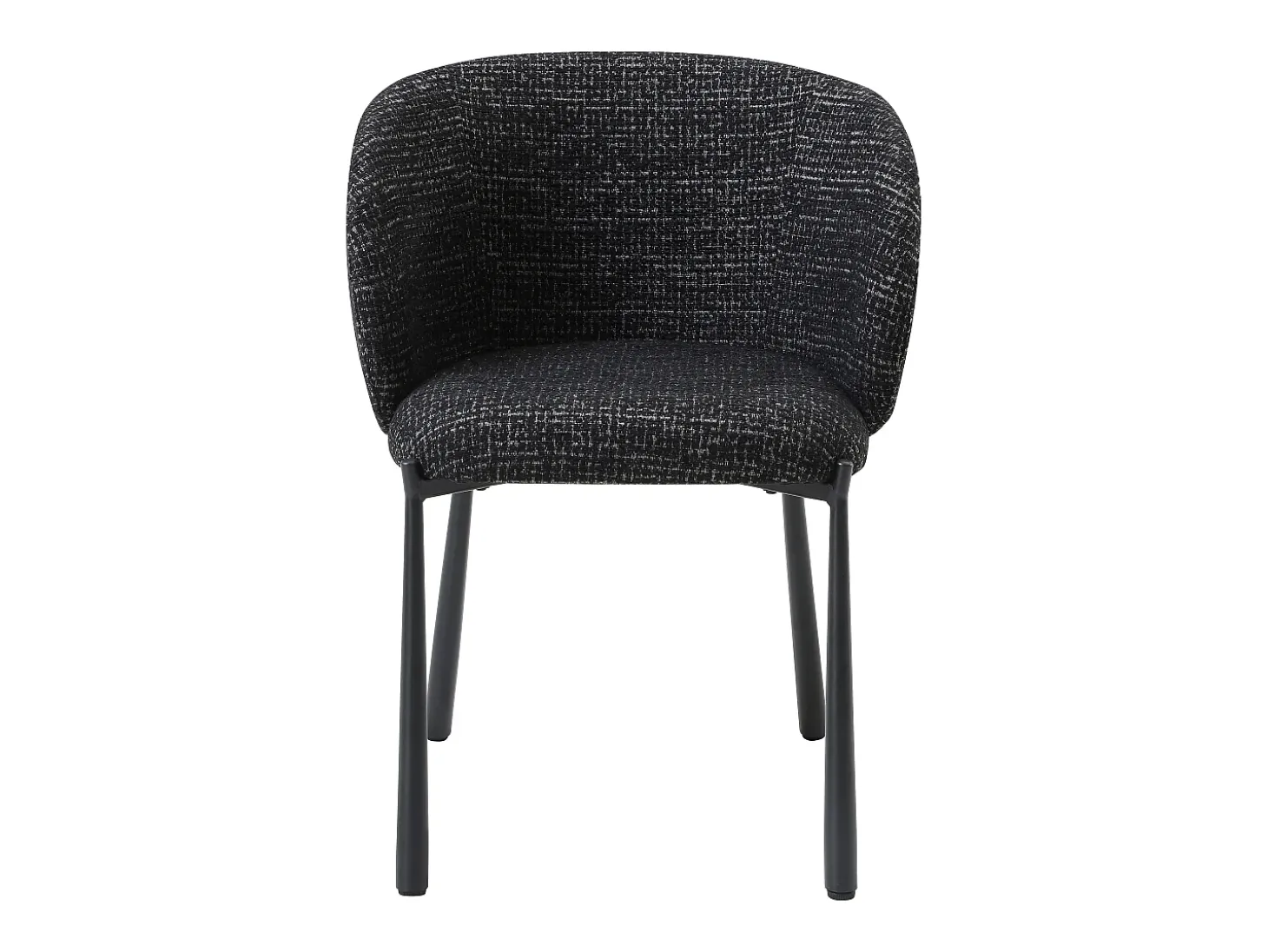 Conjunto de 6 sillas en tela tweed y metal - Negro - SIJOLA