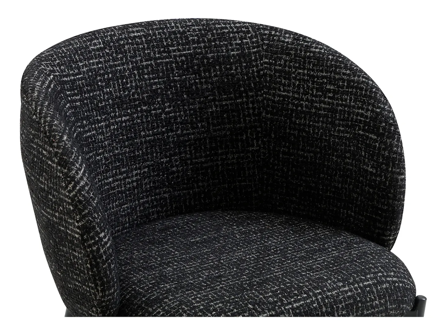 Conjunto de 6 sillas en tela tweed y metal - Negro - SIJOLA