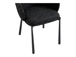 Conjunto de 6 sillas en tela tweed y metal - Negro - SIJOLA