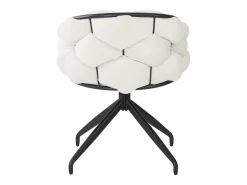 Conjunto de 2 sillas giratorias en terciopelo beige con estructura de metal negro.