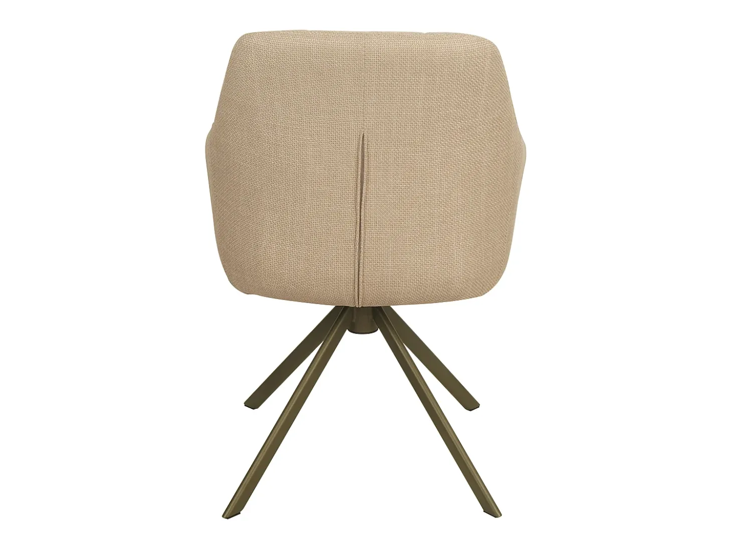 Conjunto de 6 sillas giratorias con reposabrazos en tela texturizada y metal bronce - Beige - TIVONA
