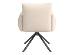 Conjunto de 6 sillas giratorias en terciopelo beige - Patas de metal - Para salón, dormitorio, oficina