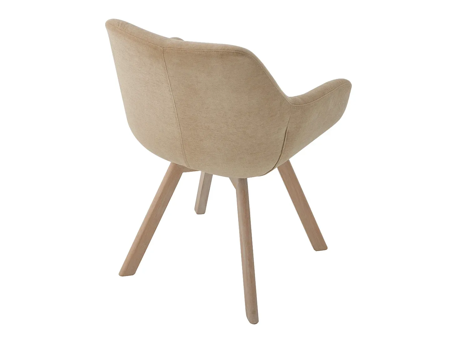 Conjunto de 6 sillas giratorias con reposabrazos de tela y roble - Beige - VELBURY