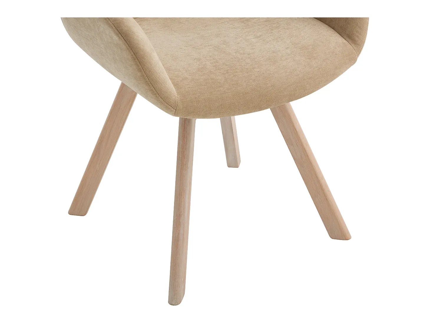 Conjunto de 6 sillas giratorias con reposabrazos de tela y roble - Beige - VELBURY