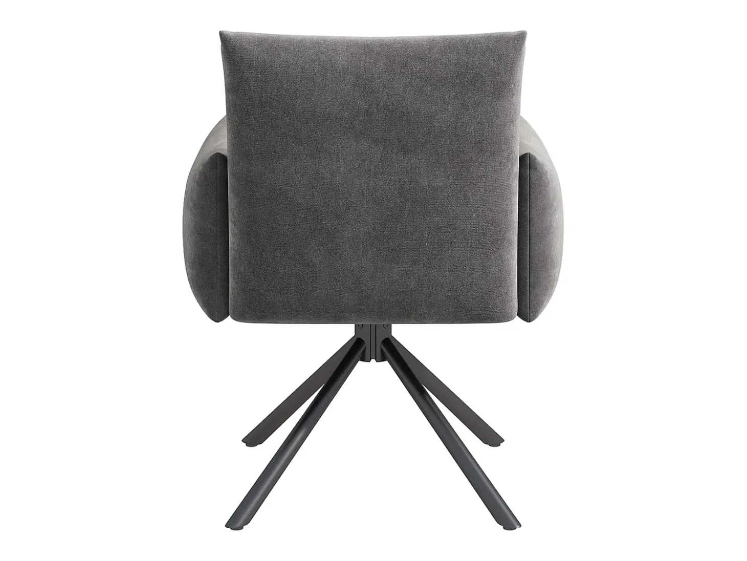 Conjunto de 6 sillas giratorias en terciopelo gris - Patas de metal - Para salón, dormitorio, oficina