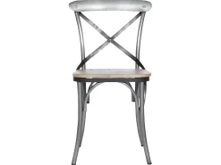 Conjunto de 2 sillas industriales de madera de mango y metal gris envejecido