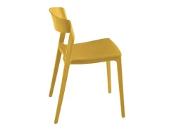 Conjunto de 2 sillas modernas apilables amarillas "Quorathis" en polipropileno para comedor cm 49x52 77h