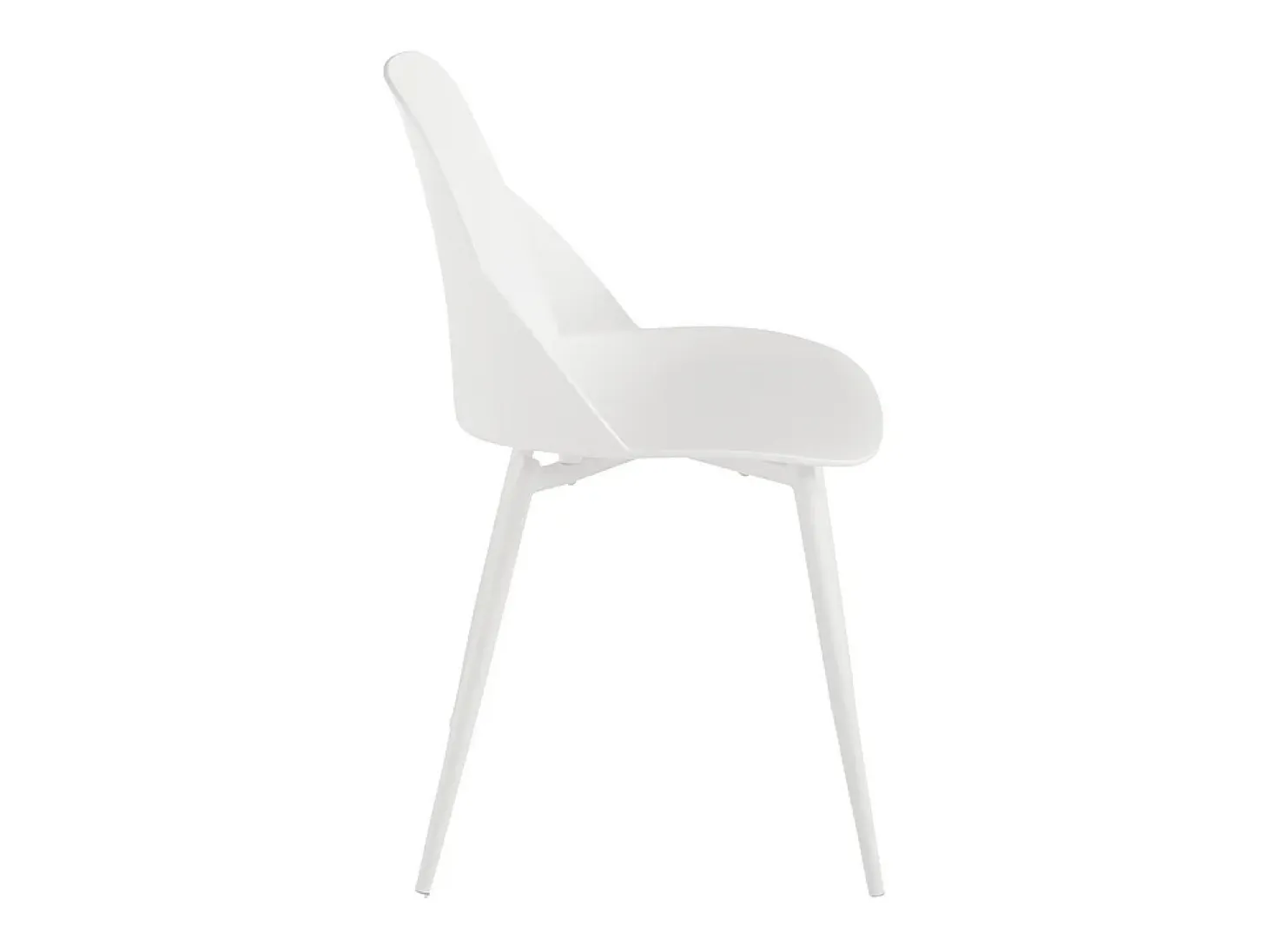 Conjunto de 2 sillas modernas blancas "Solinea" en polipropileno con estructura de metal cm 44x51 82h