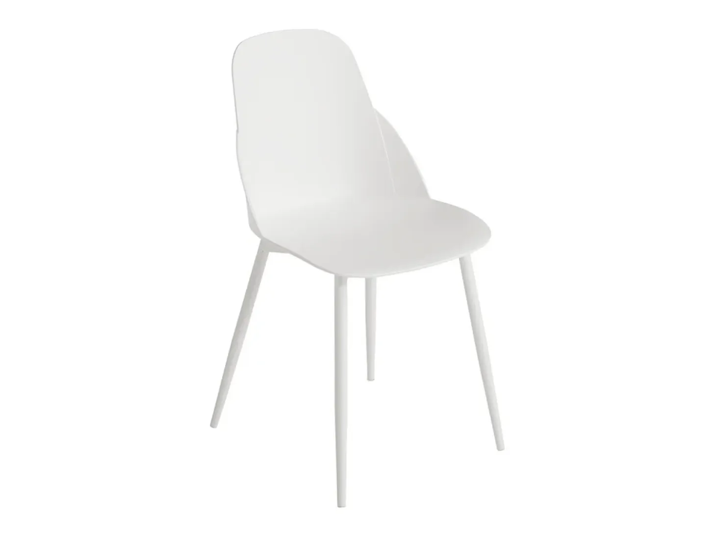 Conjunto de 2 sillas modernas blancas "Solinea" en polipropileno con estructura de metal cm 44x51 82h
