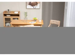 Conjunto de 2 sillas plegables de madera con cojines de terciopelo - Color caqui y madera